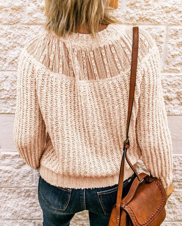 Sweetheart Lace Mesh Sweater