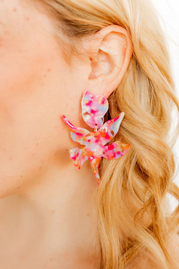 Flora - Pink Sprinkles Earring