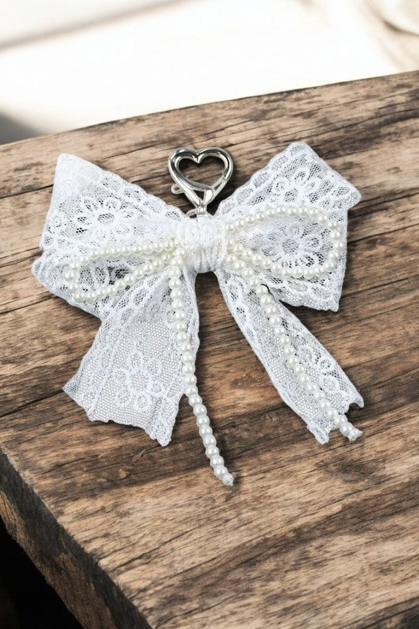 SC - Floral Lace Bow Purse Charm
