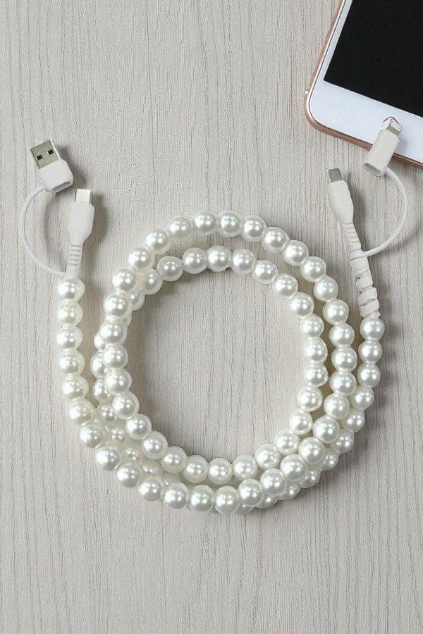 SC - ETA 8/22 - Updated White Pearl Cord Phone Charger
