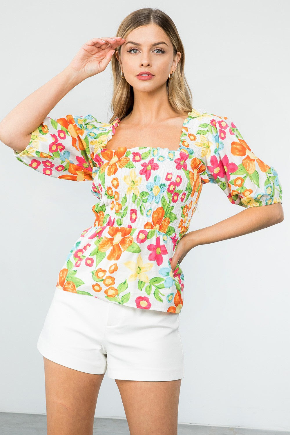 Floral Smocked Top