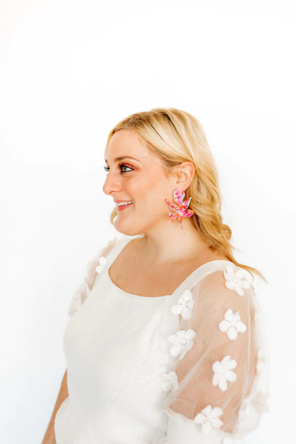 Flora - Pink Sprinkles Earring