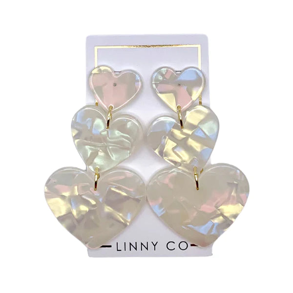 Penny Heart Drop Iridescent Earring