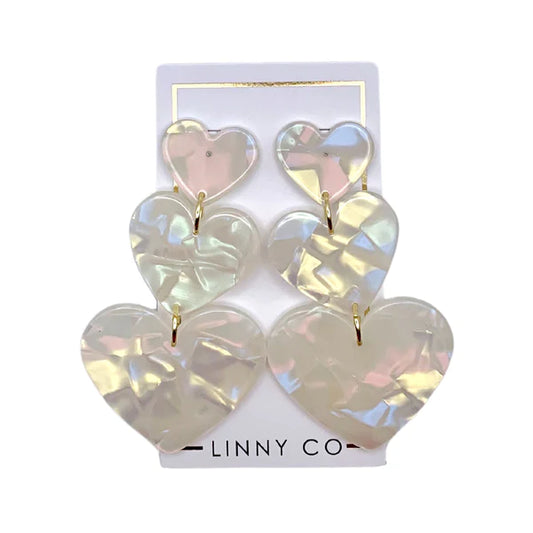 Penny Heart Drop Iridescent Earring