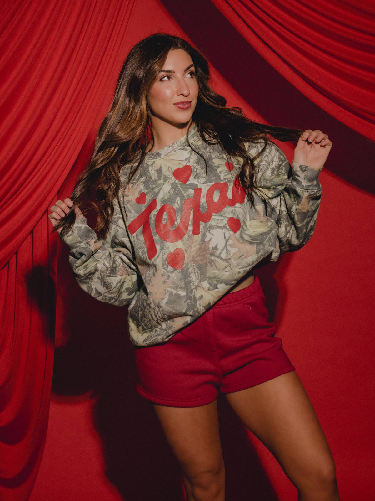 Texas Hearts Camo Sweatshirt