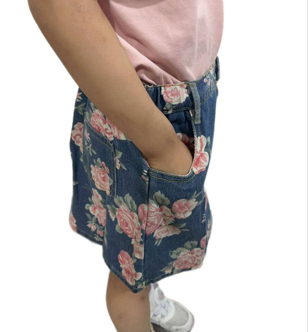 SC - Betsy Kids Floral Denim Skirt