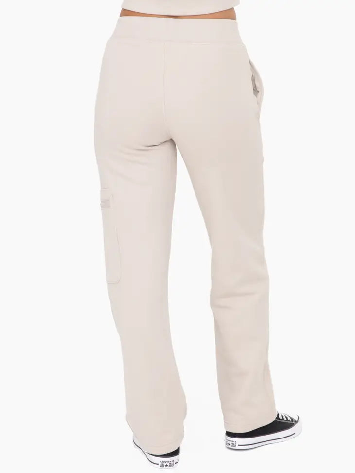 Taupe Brushed Fleece Cargo Lounge Pant