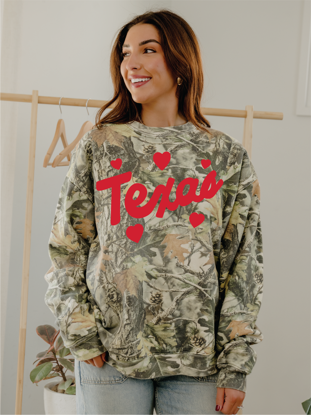 Texas Hearts Camo Sweatshirt