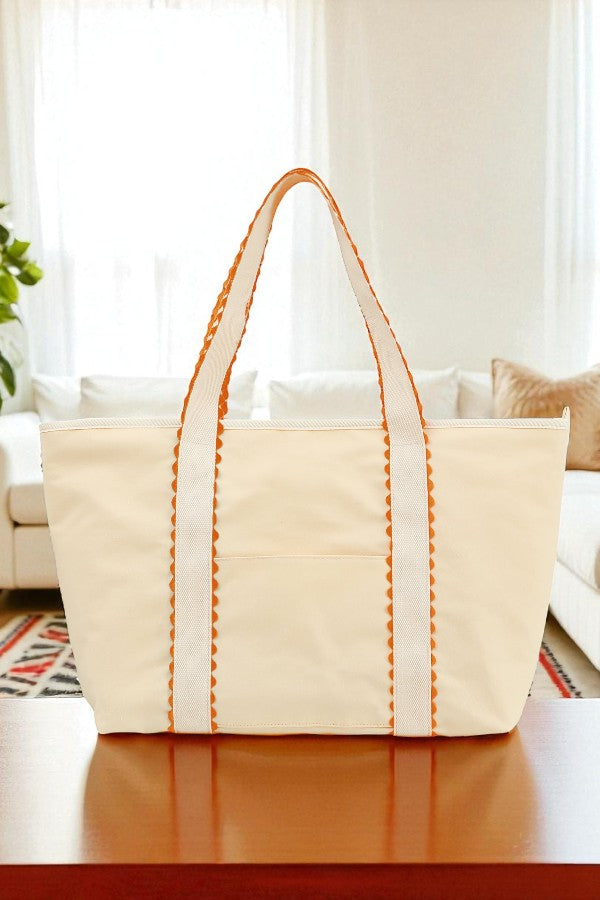 SC - ETA 8/11 - Tote-ally Ready Orange Rick Rack Trim Tote Bag