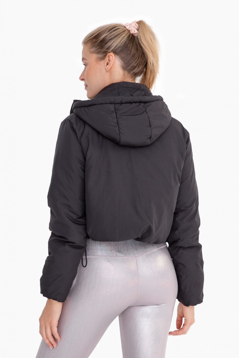 Black Cropped Puffer Jacket