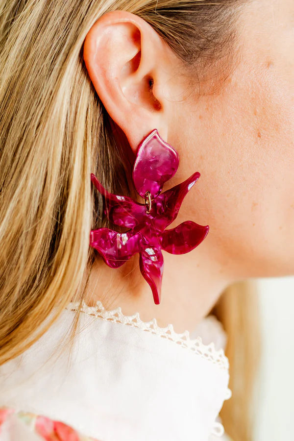Flora- Pinot Noir Earring