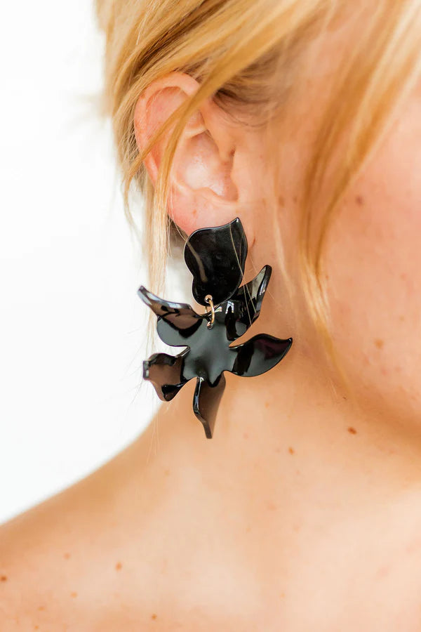 Flora - Black Earring