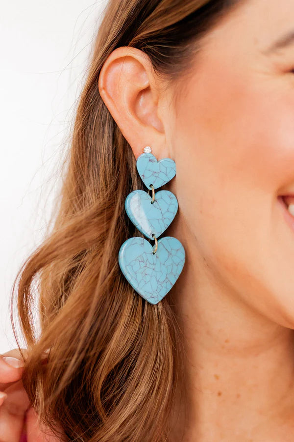 Penny Heart Drop Turquoise Earring