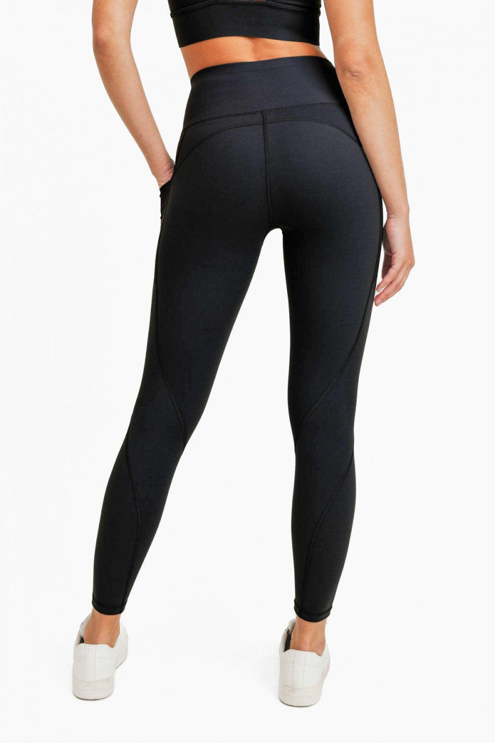 Black Contour Band High-Waist Leggings