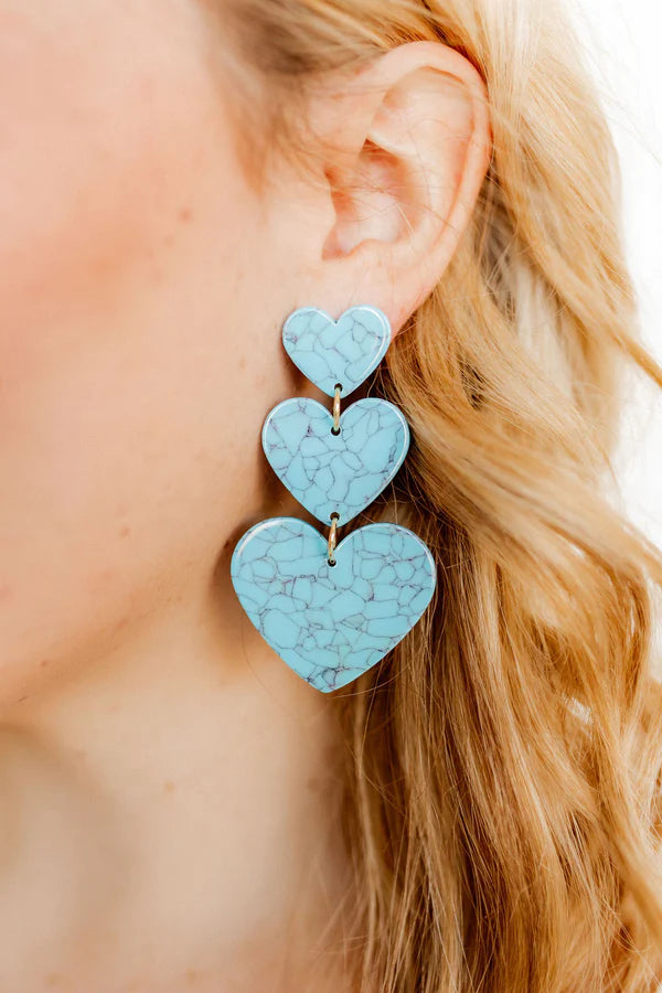 Penny Heart Drop Turquoise Earring