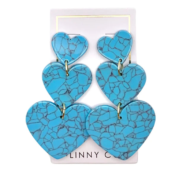 Penny Heart Drop Turquoise Earring