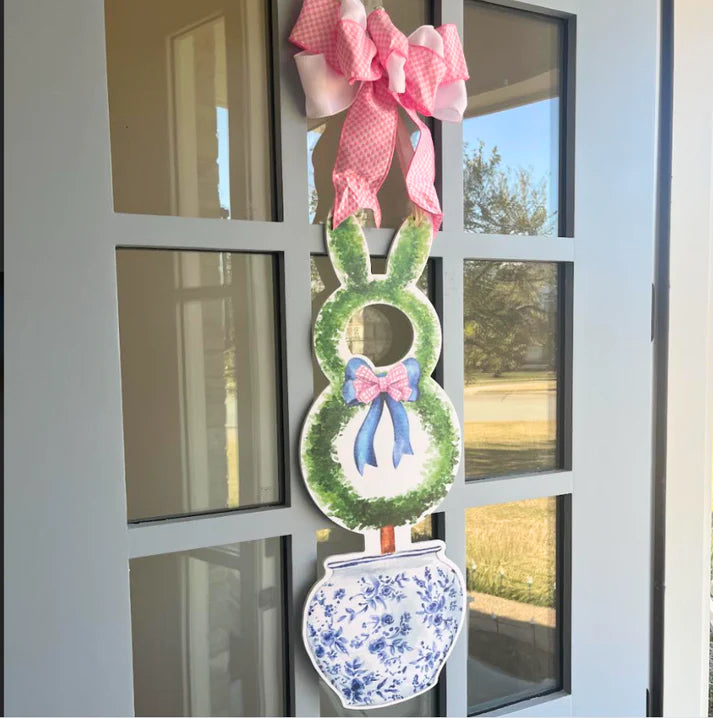 Easter Bunny Topiary- Door Hanger