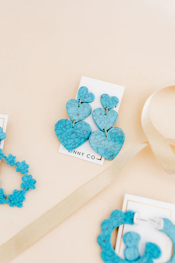 Penny Heart Drop Turquoise Earring