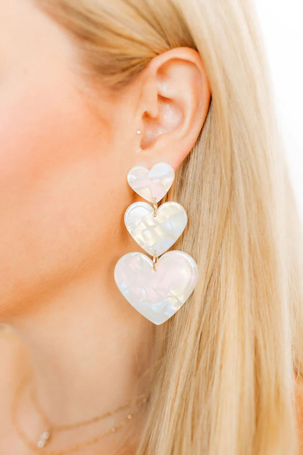 Penny Heart Drop Iridescent Earring