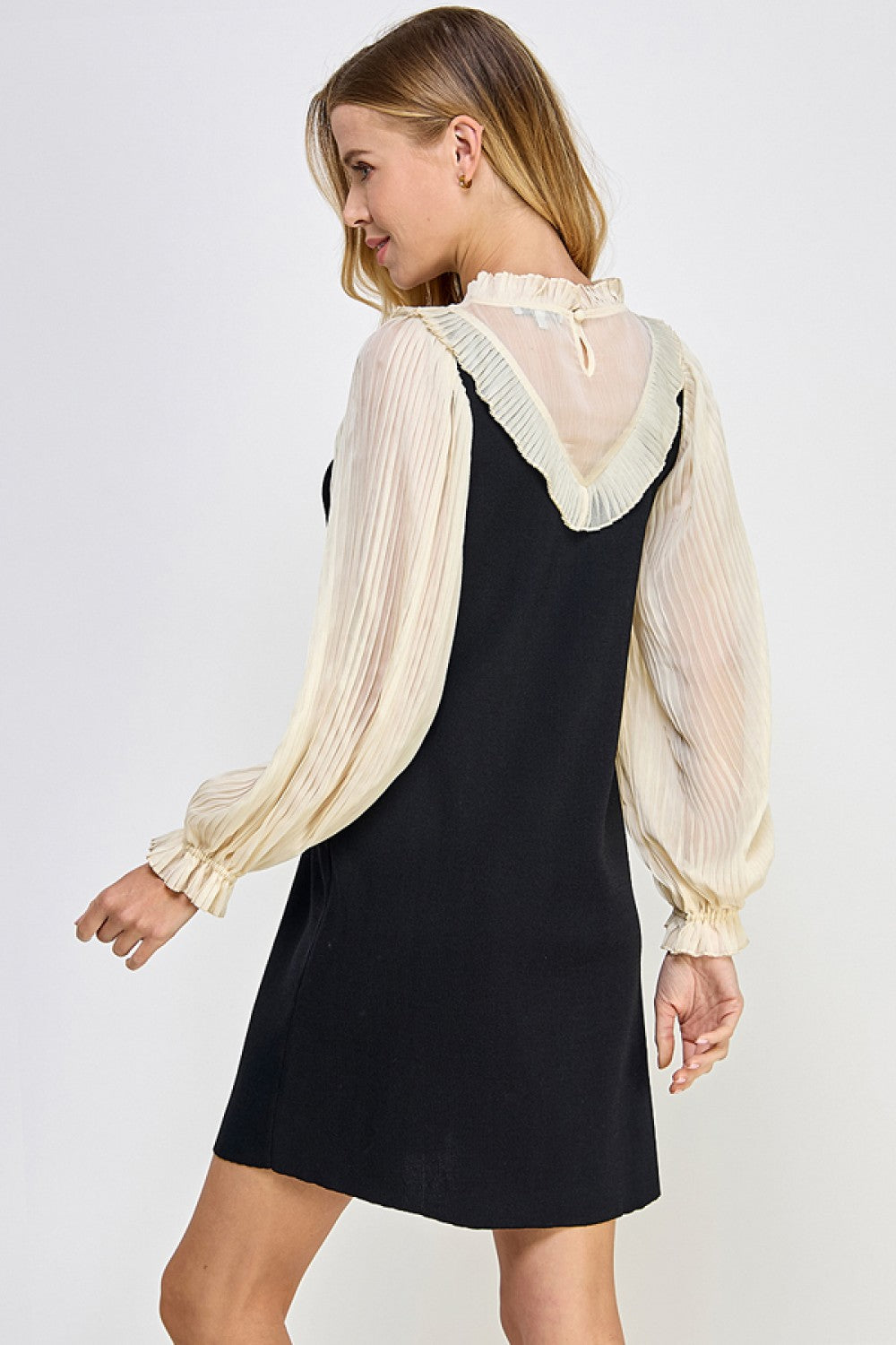 Pleated Blouse Dress