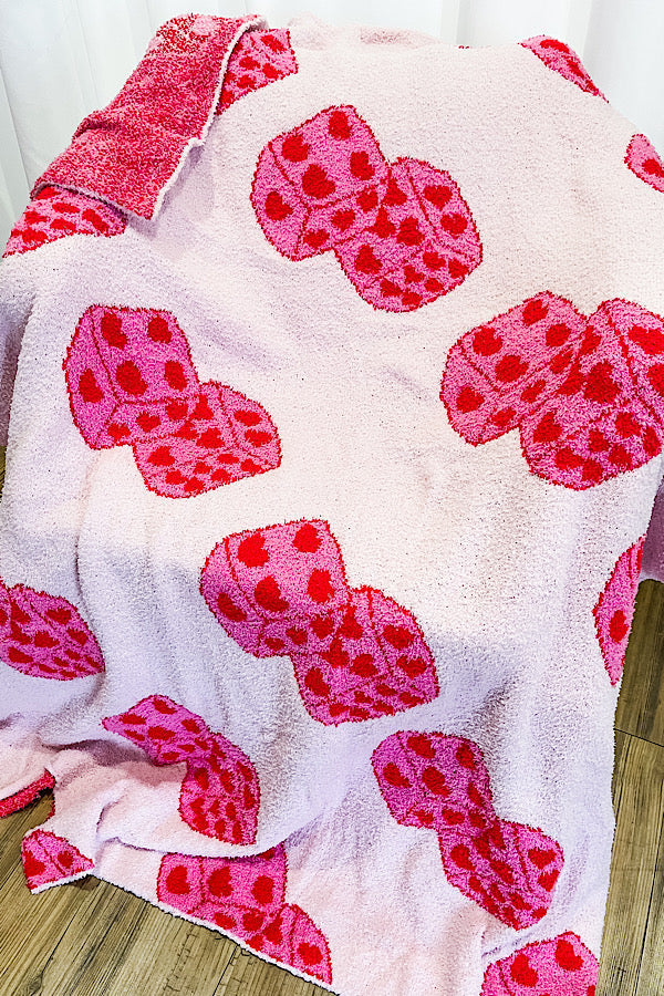 SC - Pink Heart Dice Luxury Blanket