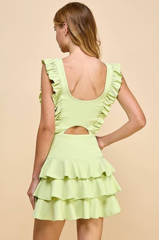 Mint Tiered Ruffle Skirt Athletic Dress