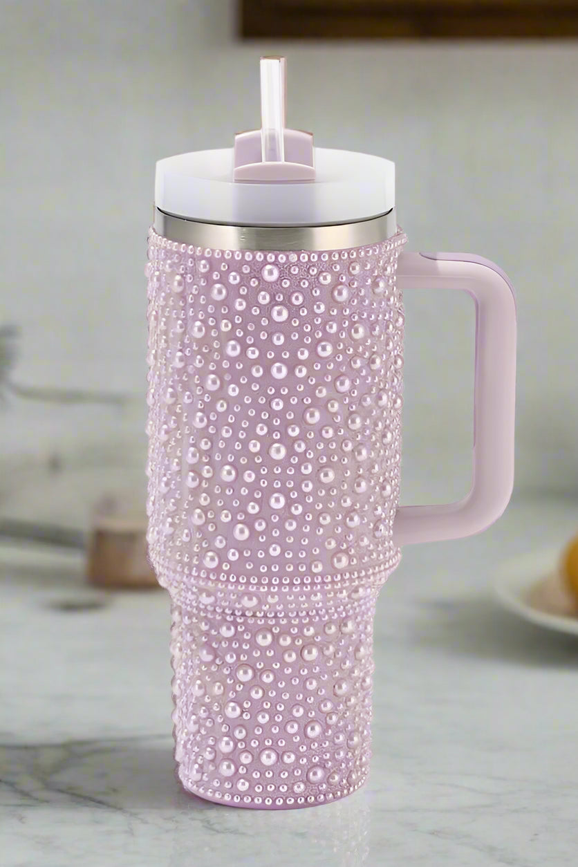 SC - 40 oz Lavender Pearl Studded Tumbler