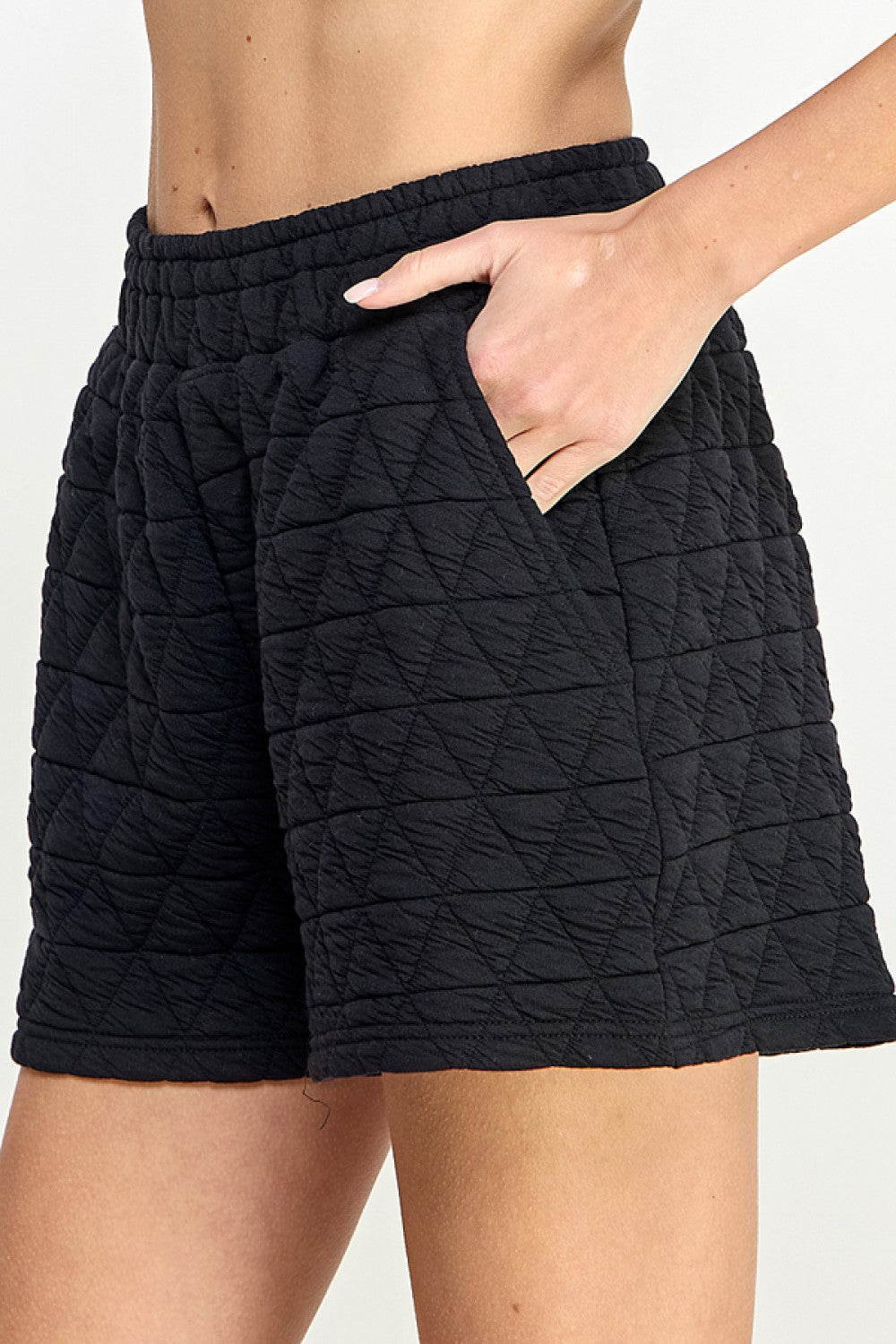 Black Quilted Shorts