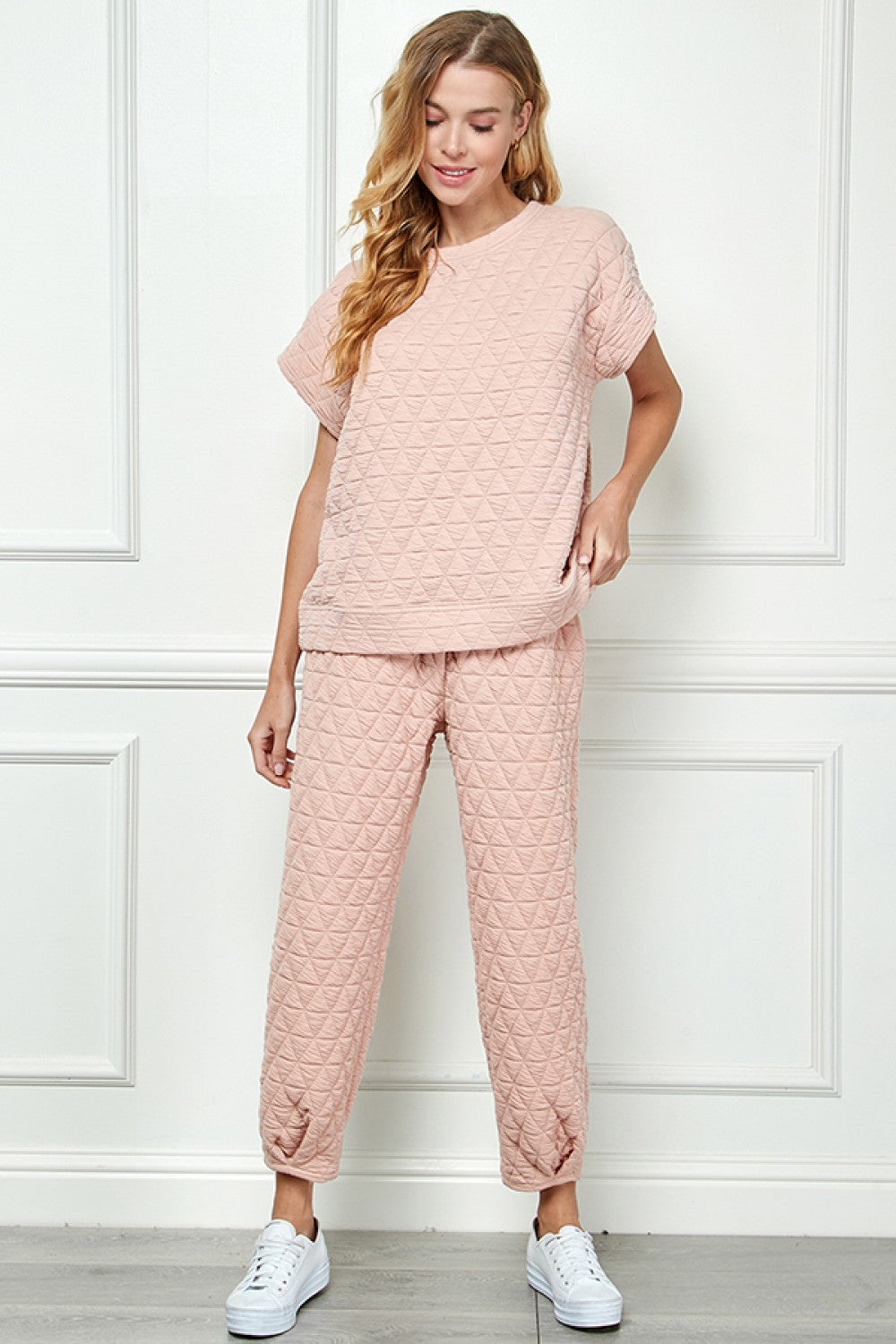 Blush Quilted Joggers