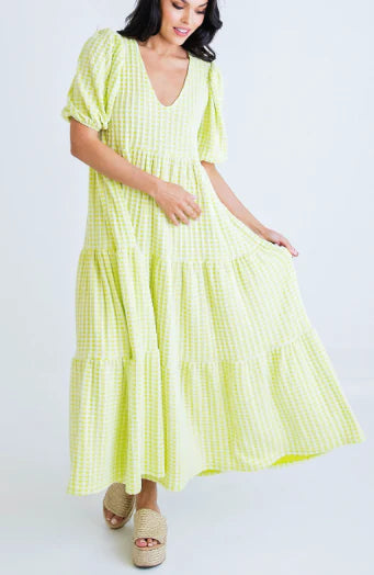 Karlie Neon Lime Maxi Dress