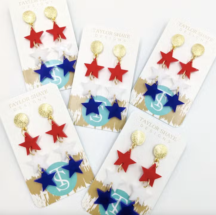 Fourth Triple Star Drop Earrings