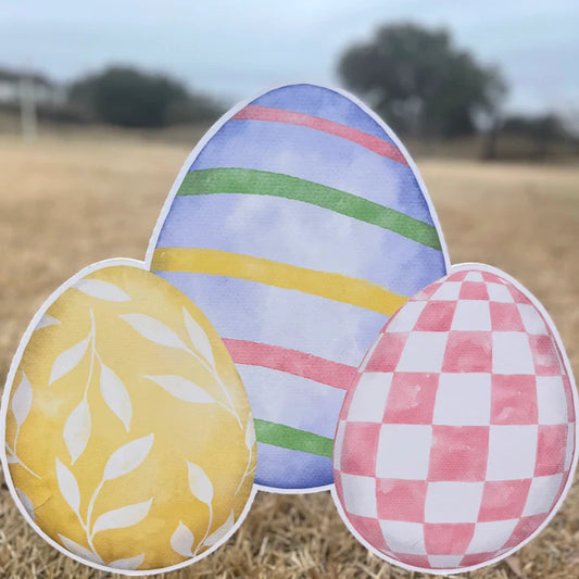 Watercolor Egg Trio- Garden Stakes