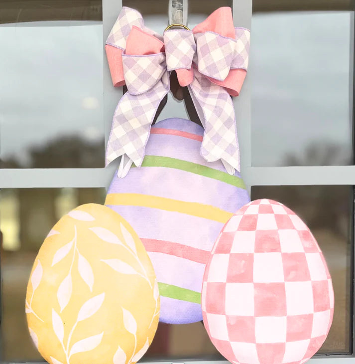 Watercolor Egg Trio Door Hanger