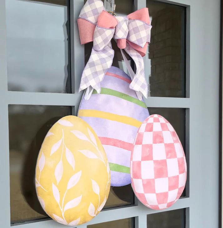 Watercolor Egg Trio Door Hanger