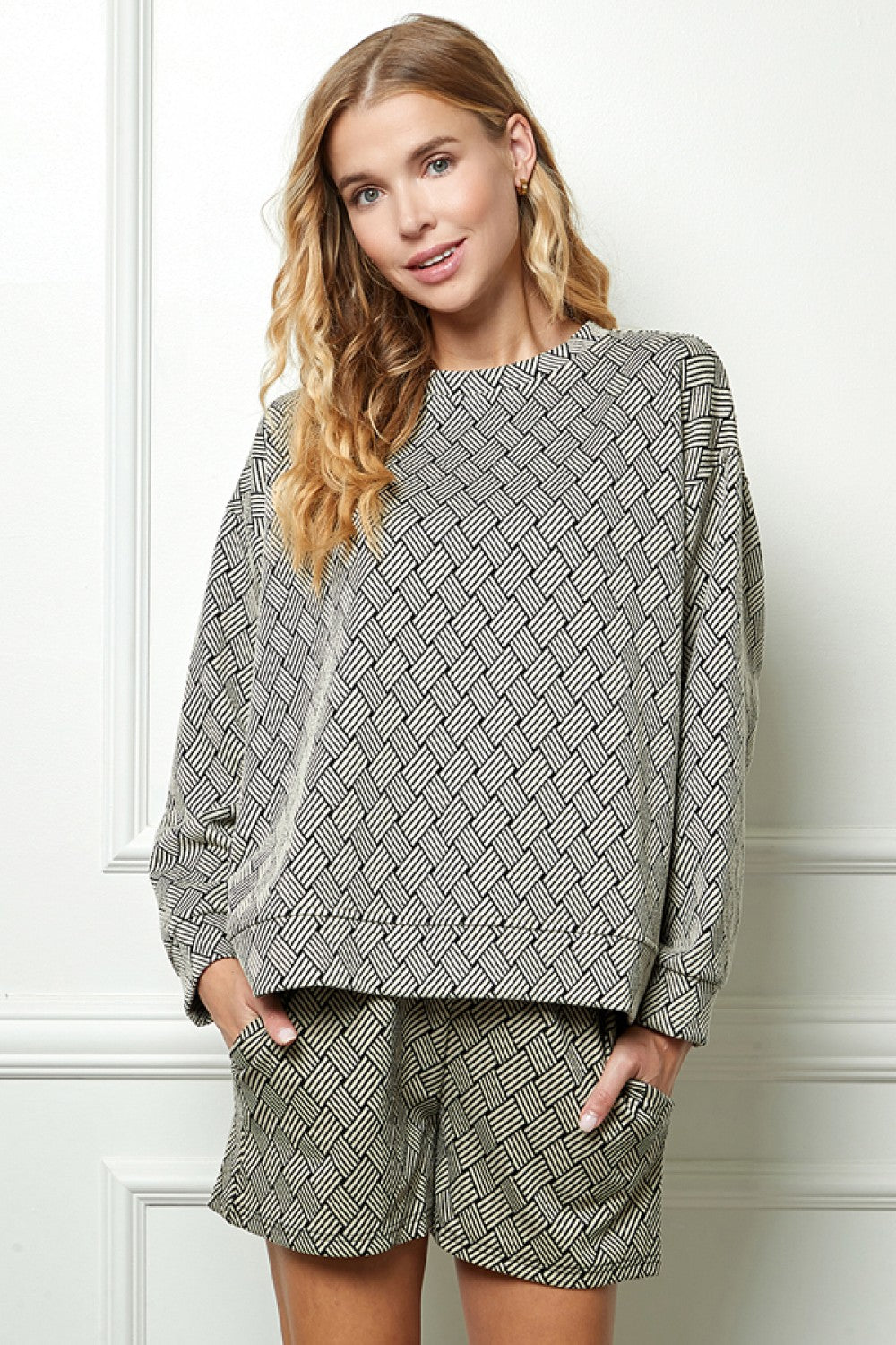 Textured Long Sleeve Top