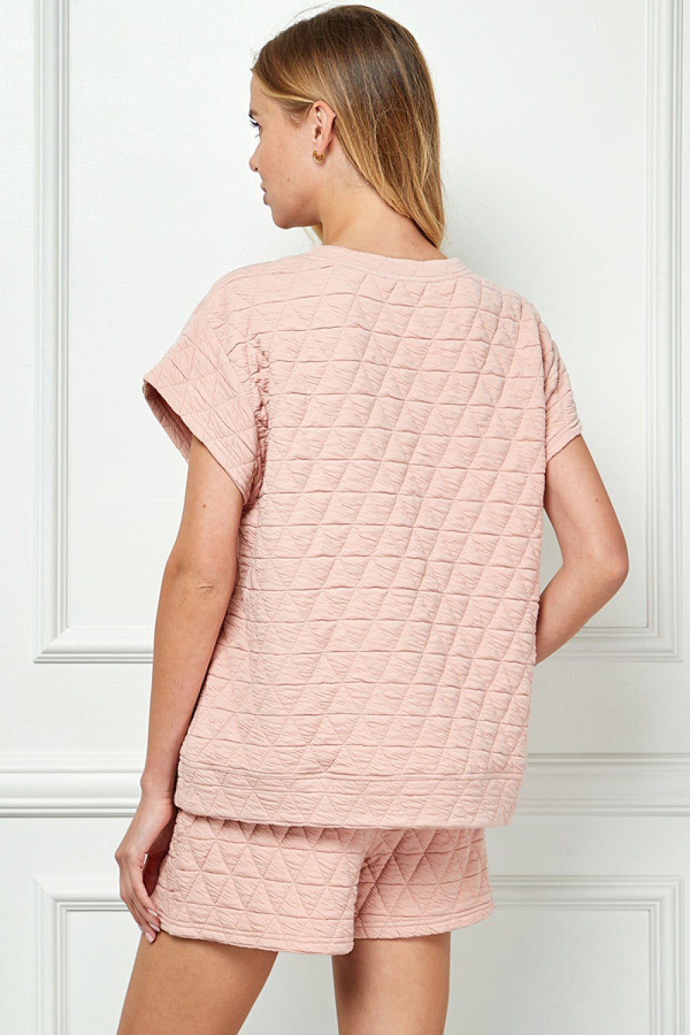 Blush Quilted Short Sleeve Top