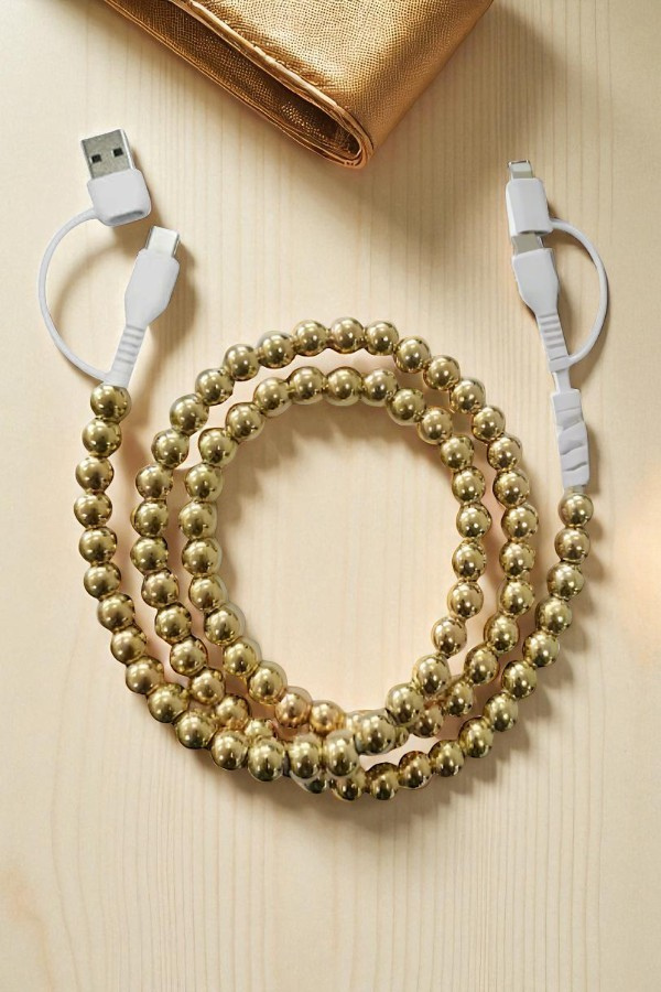 SC - ETA 8/22 - Updated Gold Beaded Cord Phone Charger