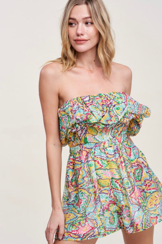 Ruffled Tube Romper