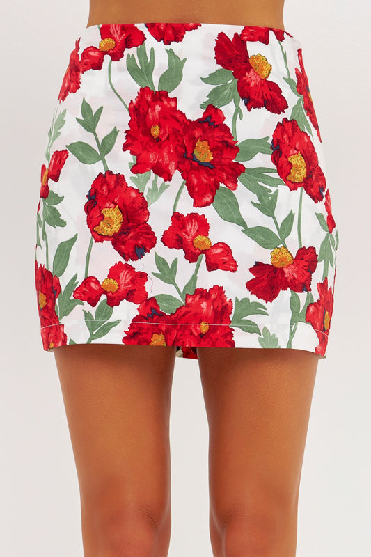 Floral Print Mini Skort