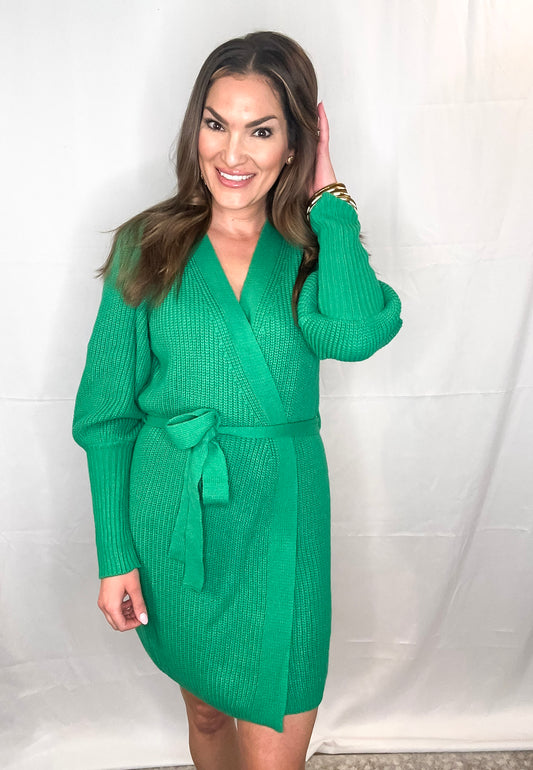 ClubSpecial Green Sweater Dress