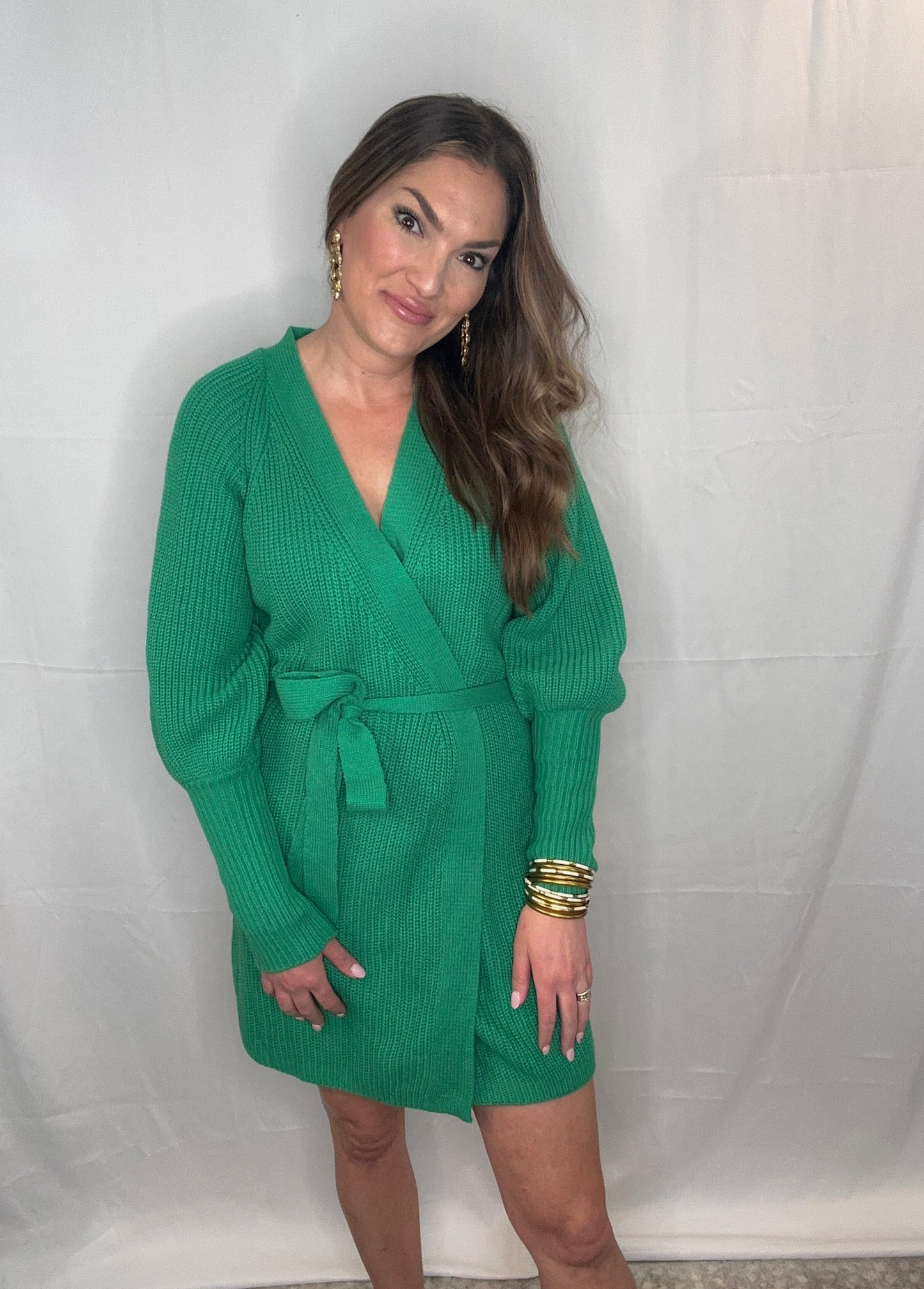 ClubSpecial Green Sweater Dress