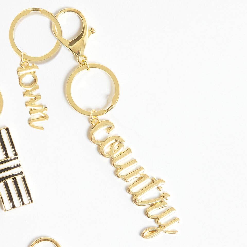 Gold Town & Country Keychain