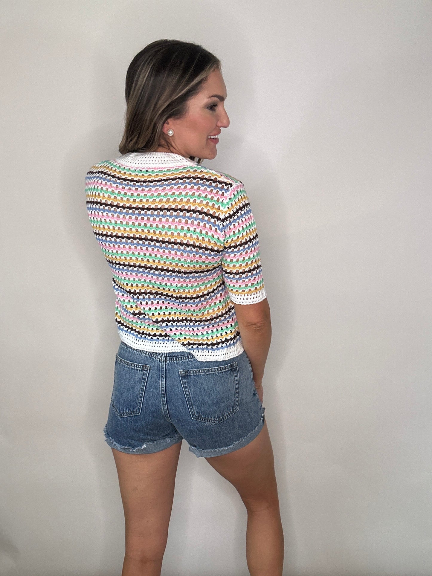 Multicolored Striped Knit Top