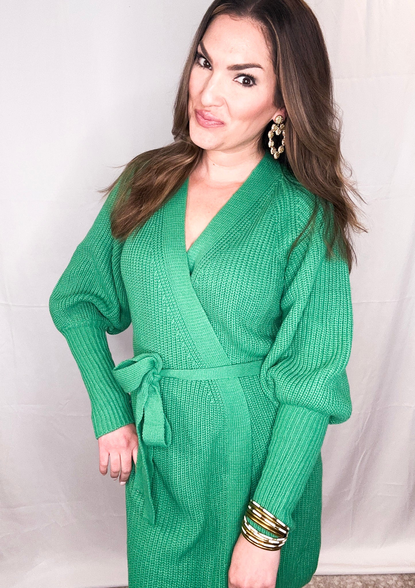 ClubSpecial Green Sweater Dress