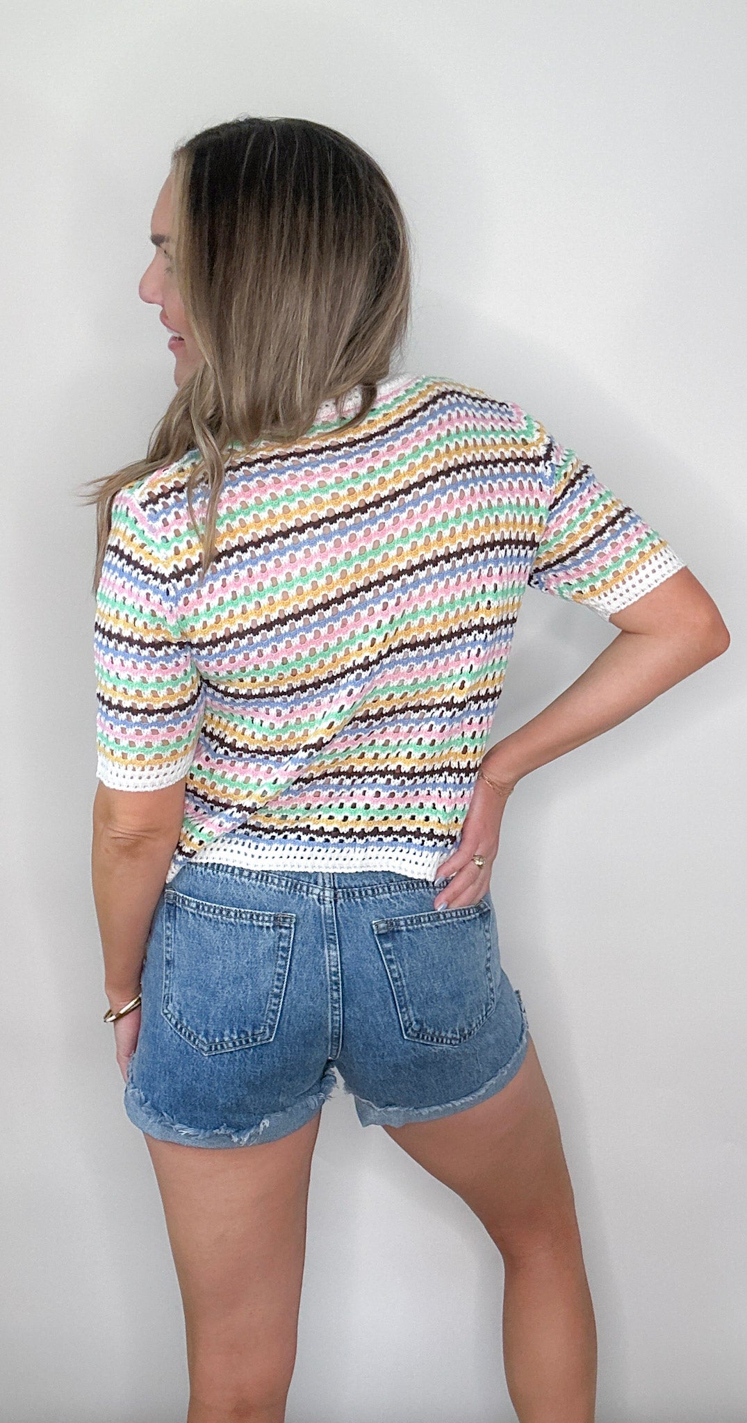 Multicolored Striped Knit Top