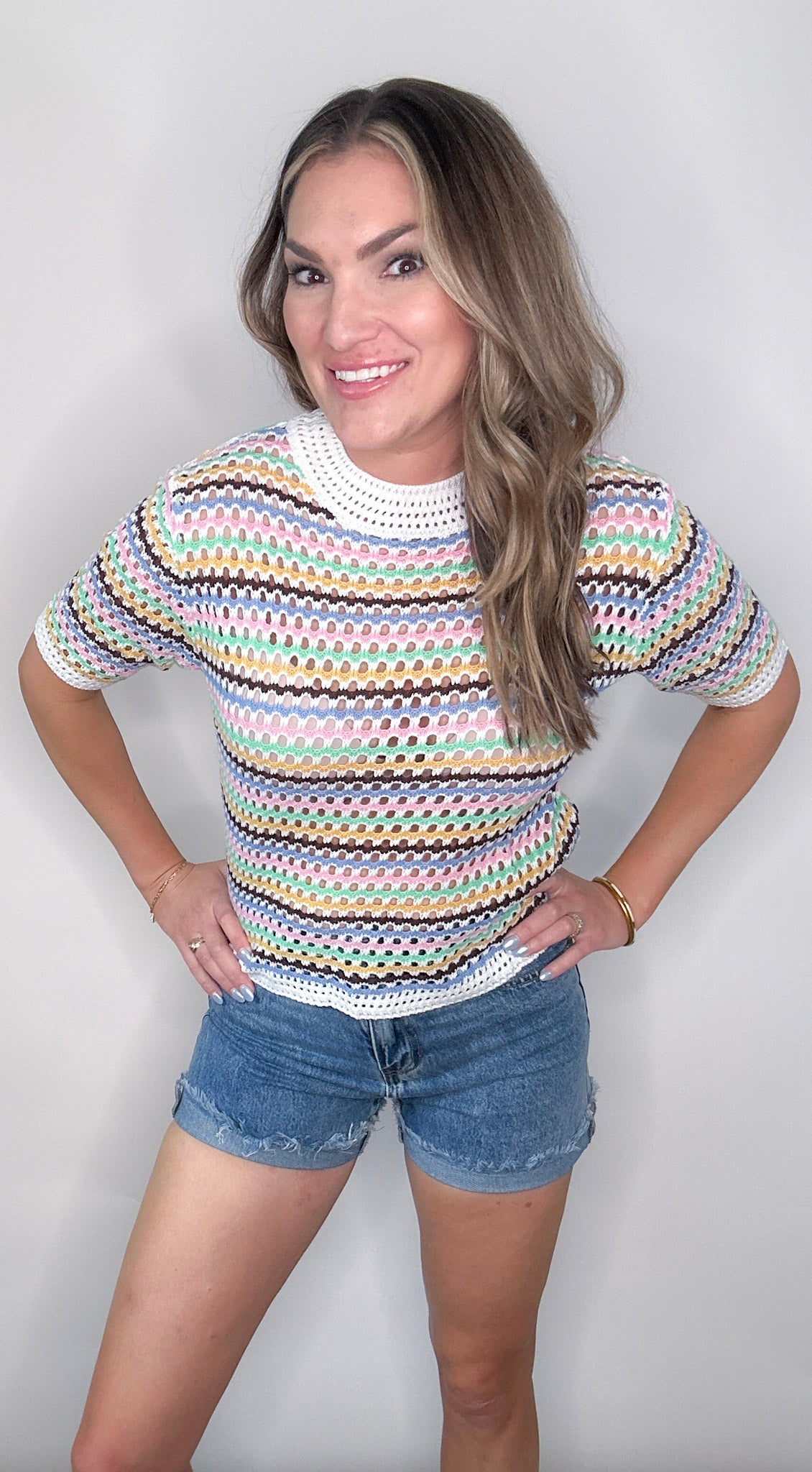 Multicolored Striped Knit Top