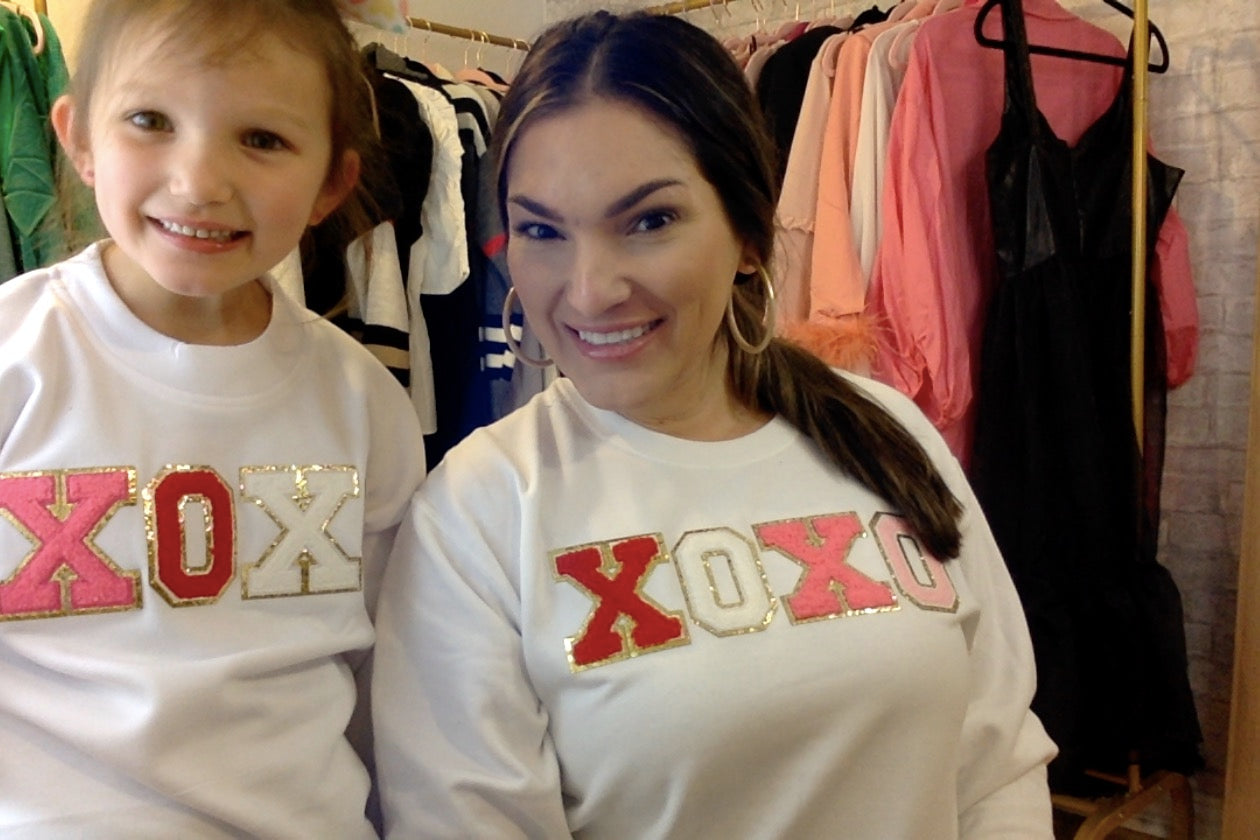 Youth "XOXO" Sweatshirt- White