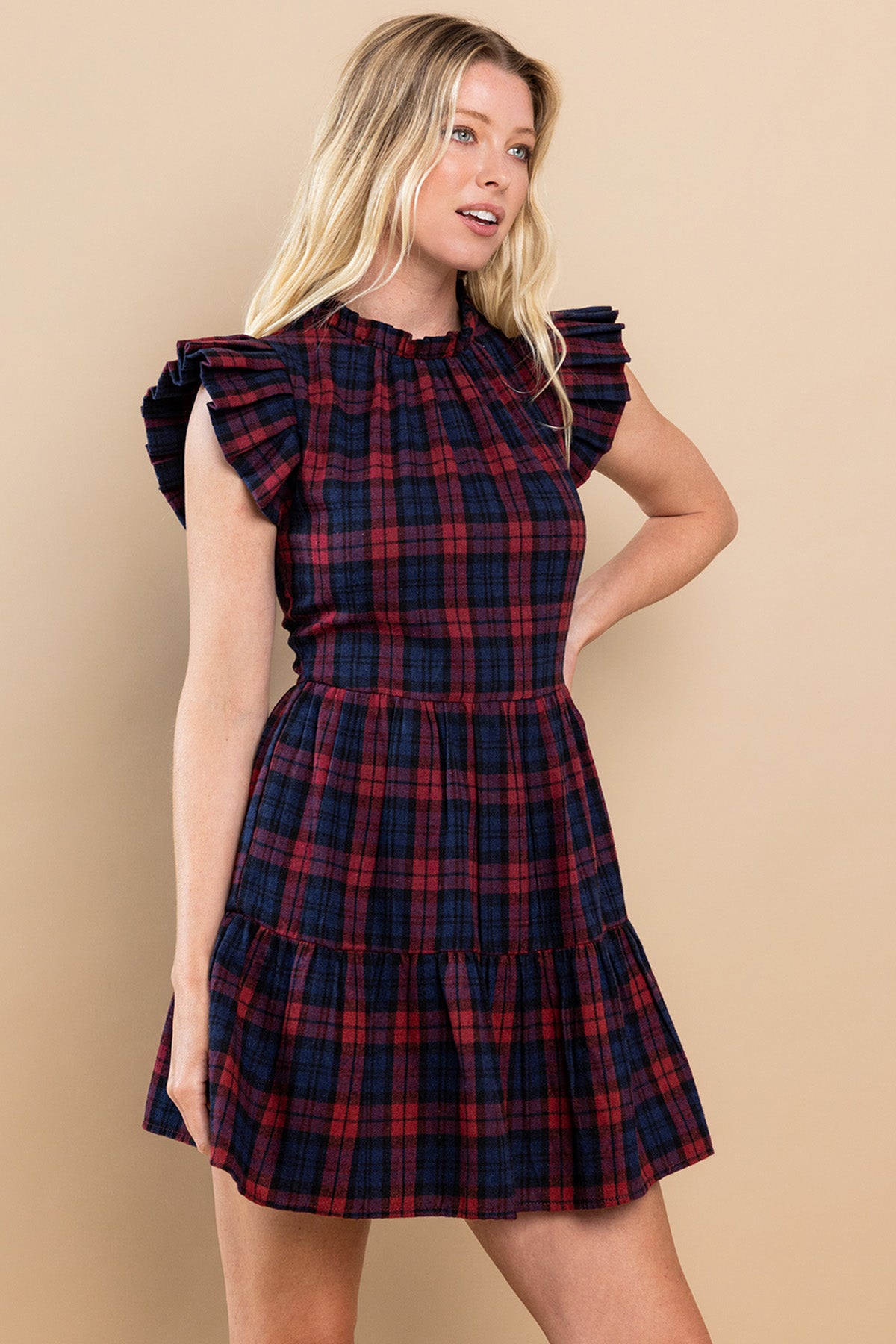 Plaid Pleated Dress