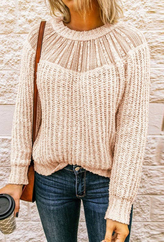 Sweetheart Lace Mesh Sweater