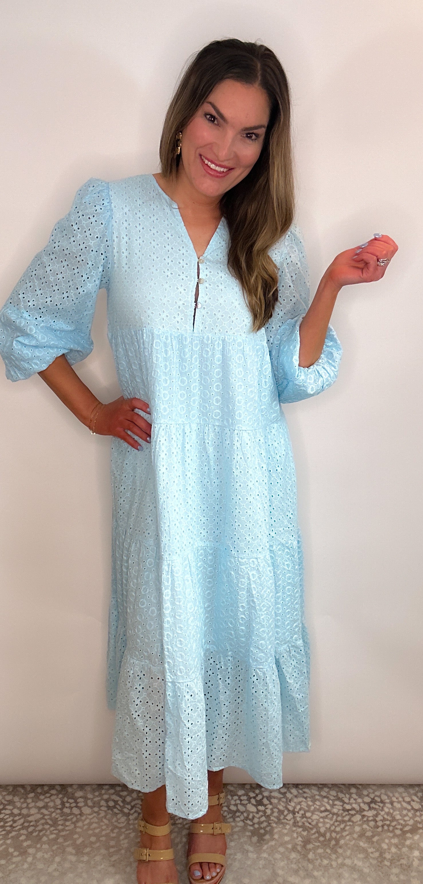 Blue Skies Eyelet Dress